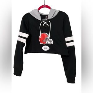 Cleveland‎ Browns NFL football apparel pullover crop top Hoodie sweater small